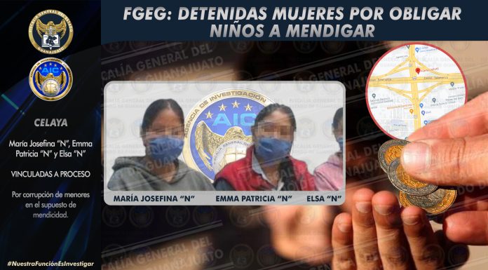Detiene Fiscalía de Guanajuato a dos mujeres por explotación infantil