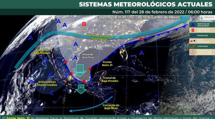 Ante frente frío núm. 31 en zonas altas de Guanajuato habrá heladas y temperaturas mínimas