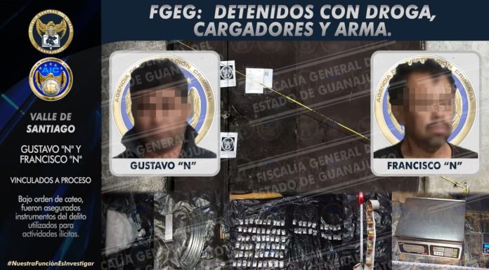 Fiscalía de Guanajuato detiene a dos en Valle de Santiago