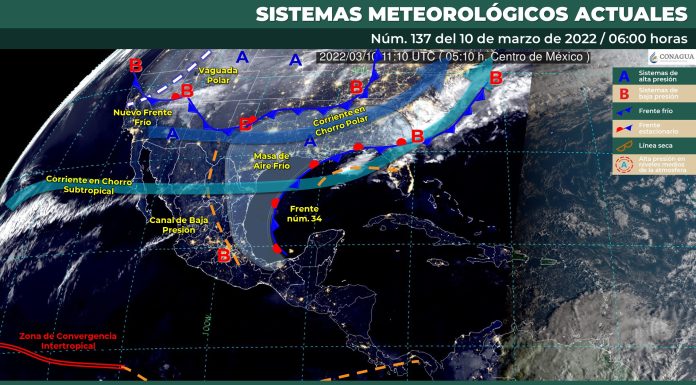 Ambiente matutino frío con heladas al amanecer en sierras de Guanajuato por Frente frío Núm. 34