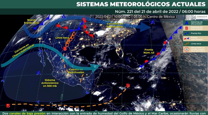Con rachas de 60 a 80 km/h en Guanajuato y ligeros chubascos pronóstico para este 21 de abril