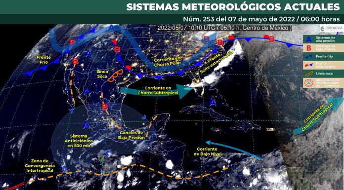Cielo con nubes dispersas en la mañana y nublado con chubascos en Guanajuato