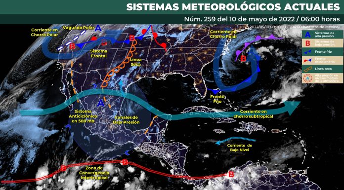 Lluvias aisladas en el estado para este 10 de mayo