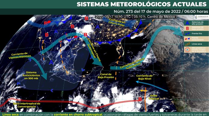 Cielo con nubes dispersas por la mañana y parcialmente nublado por la tarde con probabilidad de lluvias aisladas en Guanajuato