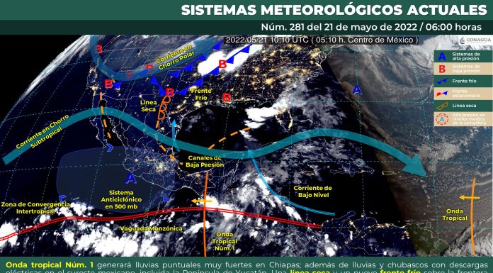 Cielo con nubes dispersas por la mañana, incrementando la nubosidad por la tarde, con probabilidad de lluvias aisladas