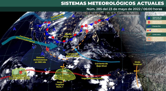 Cielo parcialmente nublado durante la mañana y nublado por la tarde con probabilidad de lluvias puntuales fuertes en Guanajuato