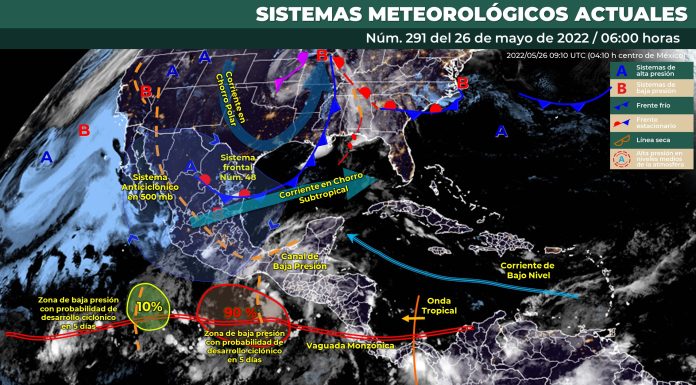 Cielo medio nublado por la mañana y nublado por la tarde, con posibilidad de lluvias aisladas