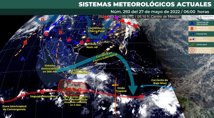 Cielo parcialmente nublado por la mañana y nublado por la tarde para Guanajuato