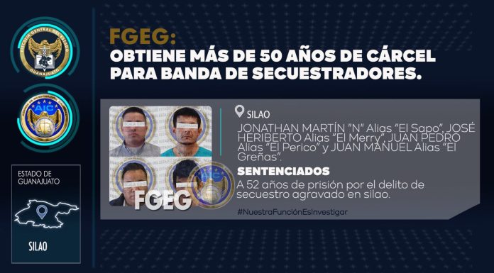 Banda de secuestradores en Silao pasará medio siglo en prisión