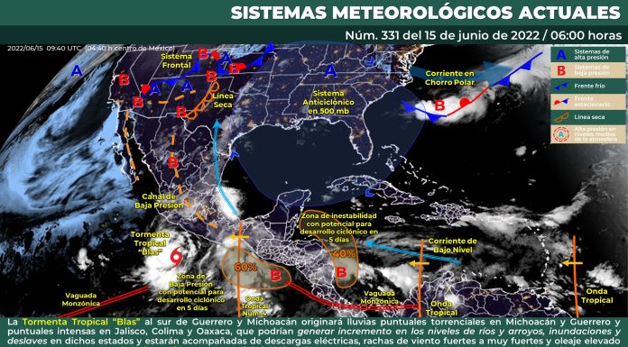 Cielo nublado la mayor parte del día. Por la tarde probabilidad de lluvias fuertes