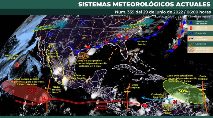Cielo nublado la mayor parte del día con chubascos en Guanajuato