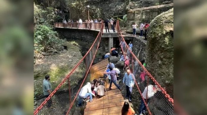 Colapsa puente durante recorrido de autoridades (Vídeo)