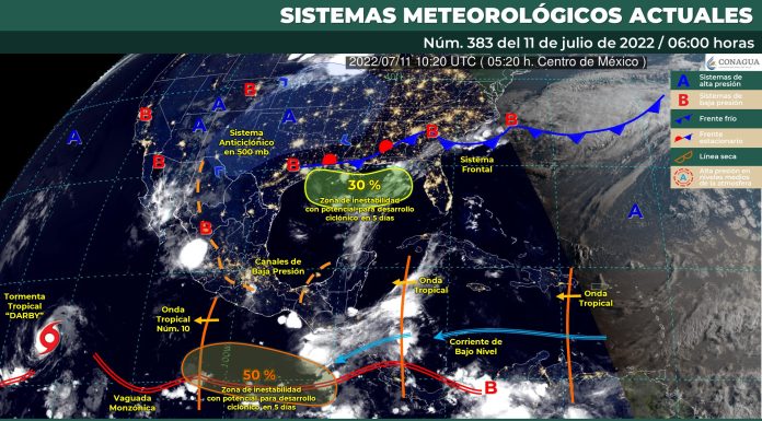 Inicio de semana con intervalos de chubascos en Guanajuato