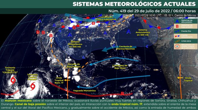 Por la tarde, continuará cielo nublado con probabilidad de lluvias puntuales Intensas en Guanajuato