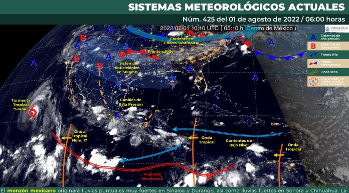 Cielo nublado con lluvias puntuales fuertes en Guanajuato