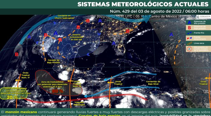 Pronóstico del clima para Guanajuato: lluvia puntuales muy fuertes por la tarde