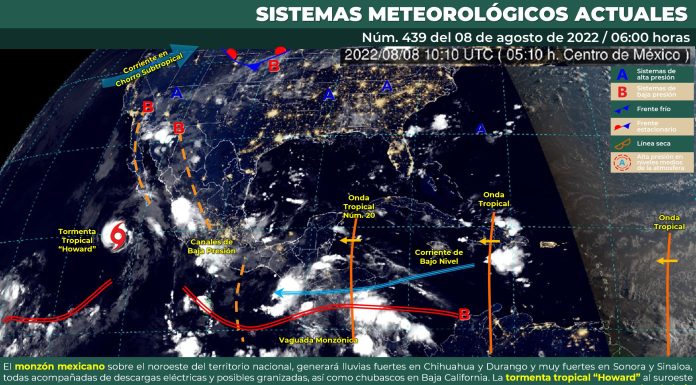 Lluvias con intervalos de chubascos en Guanajuato para este 8 de agosto