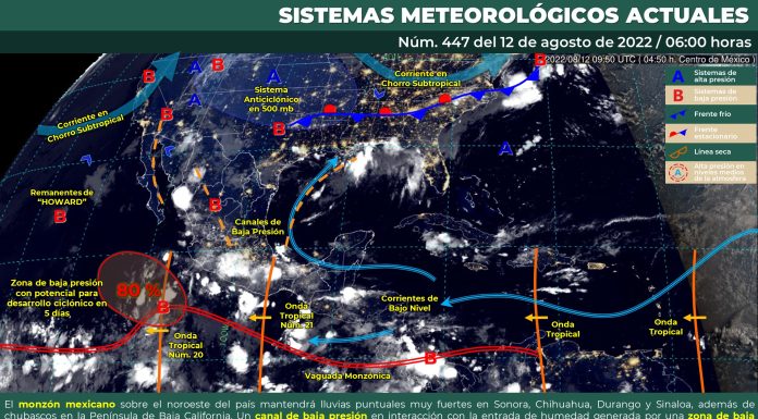 Chubascos y rachas de viento de hasta 40 a 50 km/h para Guanajuato