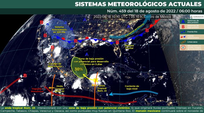 Con probabilidad de lluvias puntuales fuertes en Guanajuato este jueves 18 de agosto