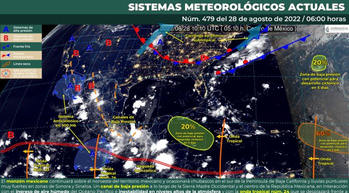Lluvias puntuales muy fuertes en Guanajuaton pronóstico del clima de hoy 28 de agosto