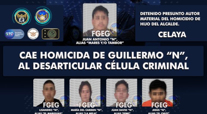 Caen 5 “sicarios” en Celaya, entre ellos el presunto homicida de Guillermo Mendoza