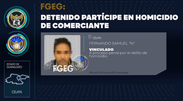 Fiscalía de Guanajuato detiene a segundo implicado de asesinar a comerciante en Celaya