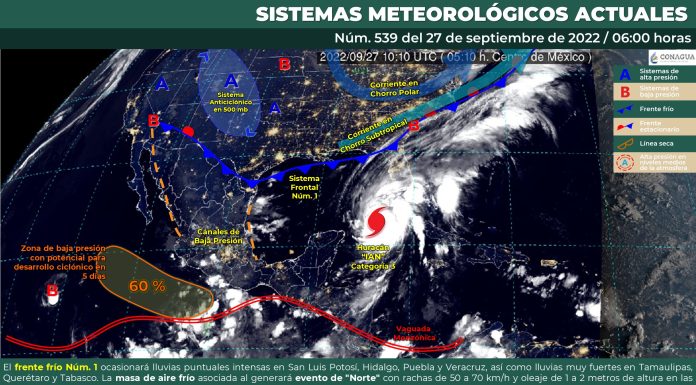 Lluvias puntuiales fuertes y rachas de 50 a 60 km/h el pronóstico del clima para Guanajuato