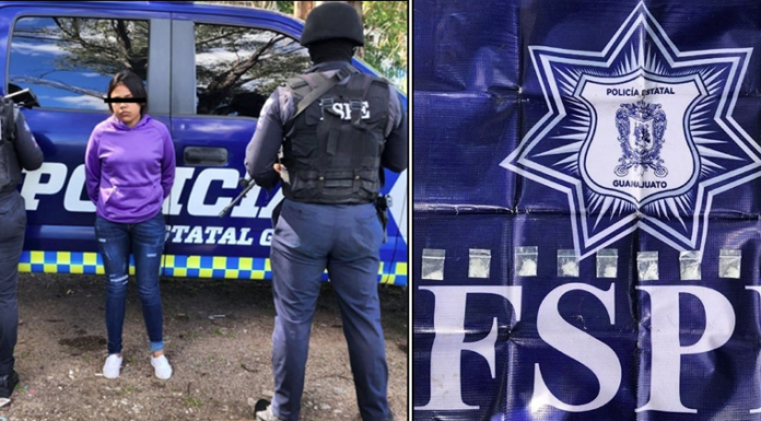 Detienen las FSPE en Irapuato a una mujer que estaba en posesión de 10 dosis de cristal