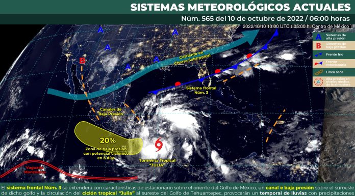 Pronóstico climatológico del lunes 10 de octubre, chusbascos para Guanajuato