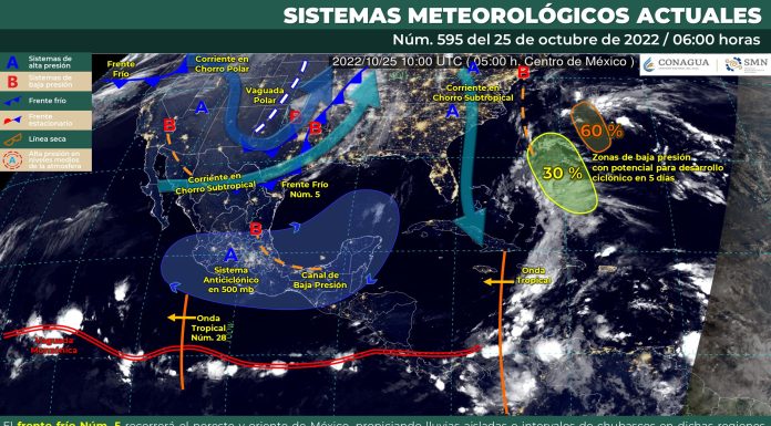 Cielo medio nublado a nublado con probabilidad de lluvias aisladas en Guanajuato