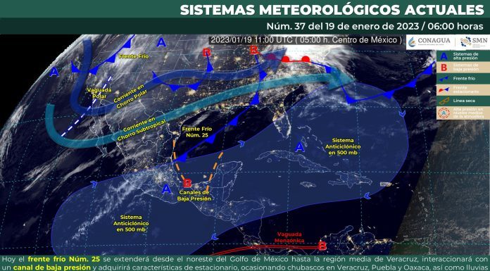Ambiente matutino fresco a muy frío con heladas en zonas altas del estado. Por la tarde, ambiente templado a cálido