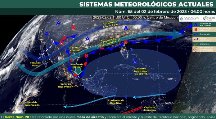 Frente frío Núm. 28 recorrerá el país, provocando lluvias aisladas para Guanajuato