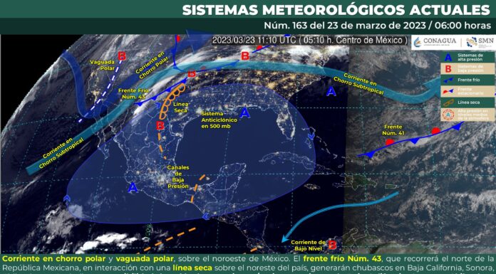 Cielo medio nublado durante el día, con lluvias aisladas y posibles descargas eléctricas en Guanajuato
