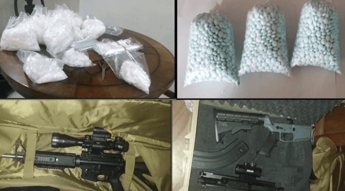 Aseguran ‘cristal’, pastillas de fentanilo y armas, en un cateo en Tijuana