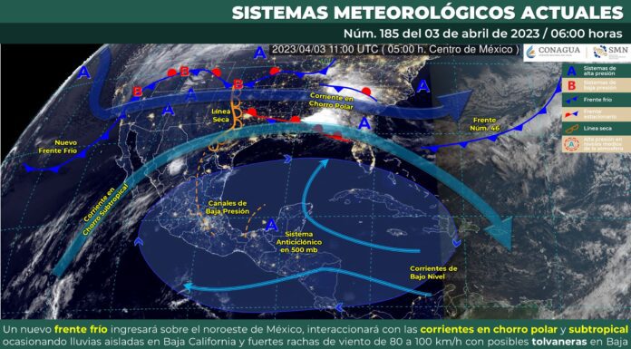 Ambiente matutino fresco, por la tarde – noche probabilidad de lluvias aisladas