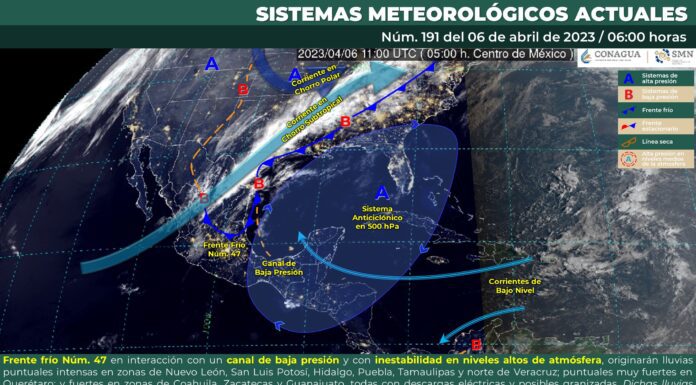 Frente frío Núm. 47 provocará fuertes lluvias para Guanajuato