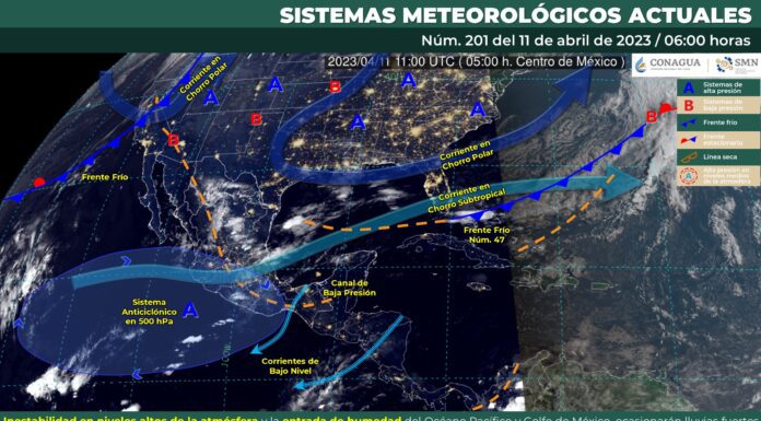Ambiente vespertino caluroso en Guanajuato con probabilidad de chubascos para este 11 de abril