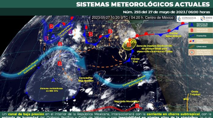 Ambiente fresco por la mañana y cálido durante la tarde, además lluvias puntuales fuertes