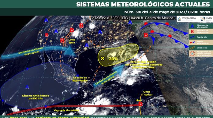 Ambiente fresco por la mañana y durante la tarde, cálido, además de lluvias aisladas