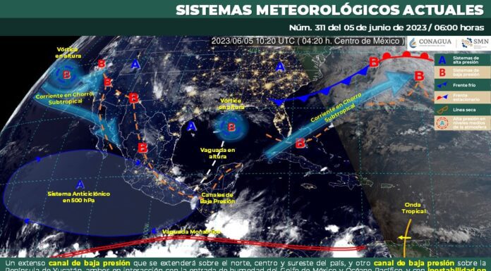 Ambiente fresco por la mañana y cálido a caluroso durante la tarde, además de chubascos