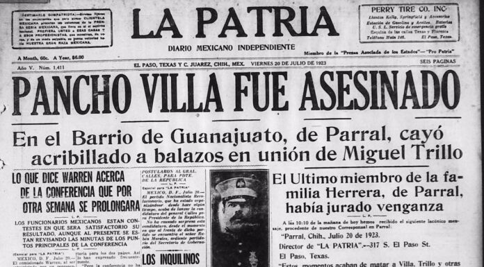 Se cumplen 100 años del asesinato de Francisco Villa