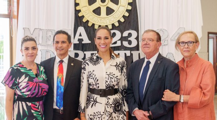 Encabeza Libia Dennise toma de ptrotesta de nueva Mesa Directiva del Club Rotario de León 2023-2024