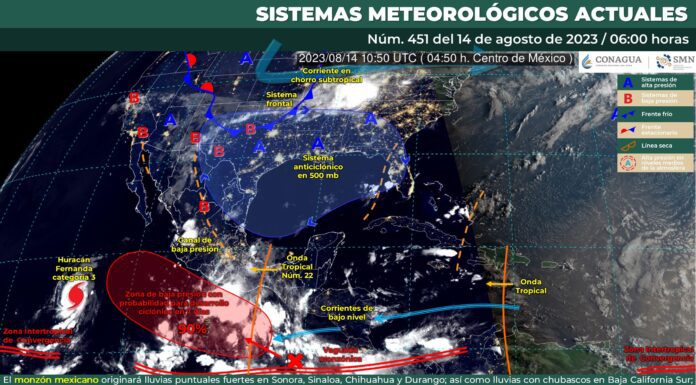 Se pronostican chubascos con posibles descargas eléctricas en Guanajuato