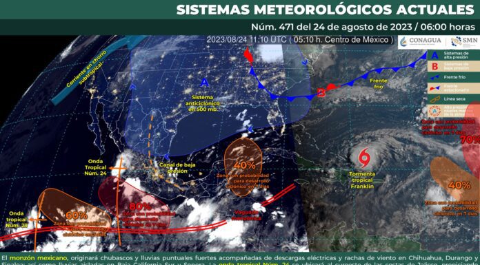 Se pronostican intervalos de chubascos en Guanajuato para este jueves 24 de agosto