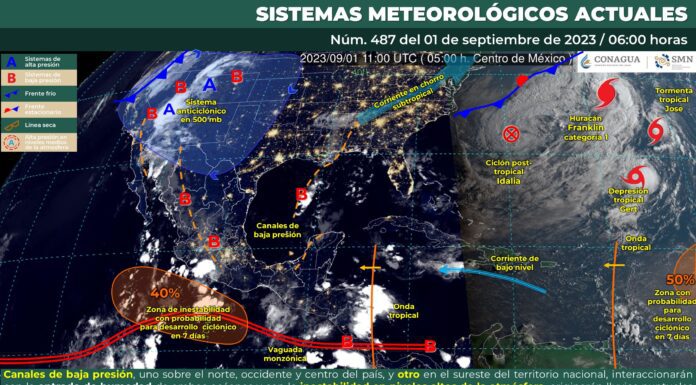 Inicia septiembre con cielo nublado con lluvias puntuales fuertes en Guanajuato