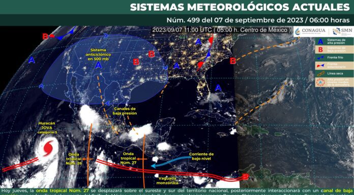 Se pronostican lluvias puntuales fuertes para Guanajuato este 7 de septiembre