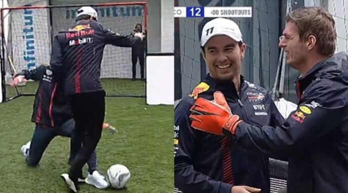 VIDEO: Checo Pérez “deja en ridículo” a Max Verstappen en partido de cara al GP de México VIDEO: Checo Pérez "deja en ridículo" a Max Verstappen en partido de cara al GP de México