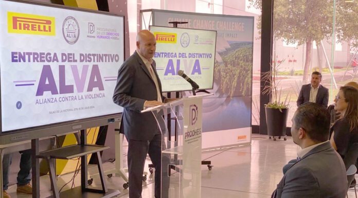 Recibe Pirelli distintivo ALVA entregado por Derchos Humanos de Guanajuato