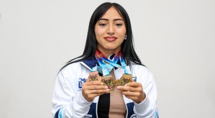Campeona mundial en lavantamiento de pesas, ya se encuentra en León