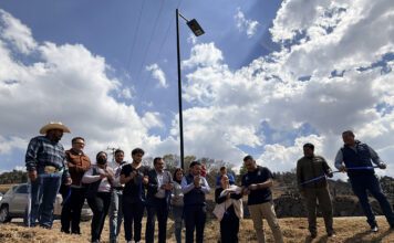 Instalan en Coroneo nuevas luminarias; funcionan con energía solar
